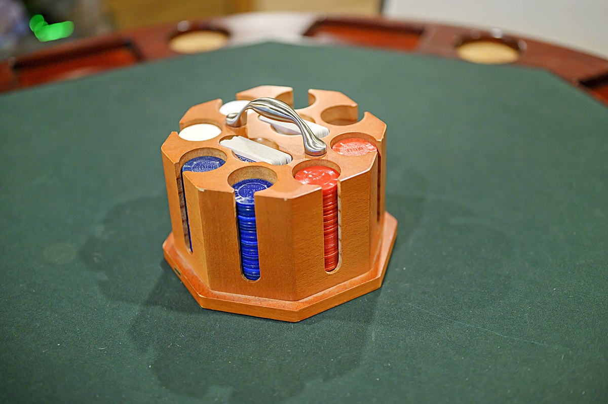 Poker chip carousel on the table