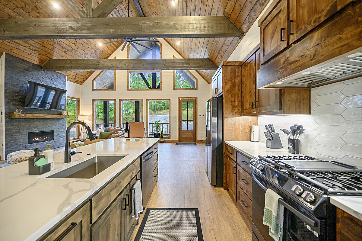 Chef-ready kitchen with island seating and pendant lights